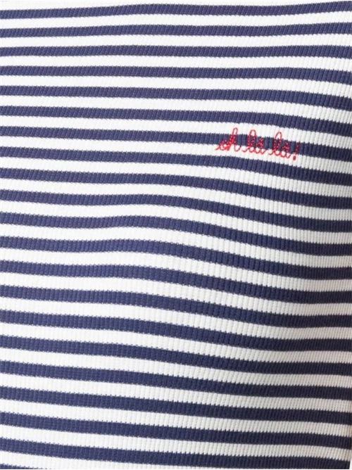 Striped organic cotton T-shirt MAISON LABICHE PARIS | NWFOLIESOHLALAOFF WHITE NAVY